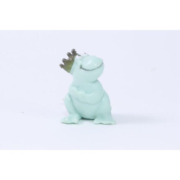 Starcastles 90s 1990 Blue Frog in Crown, Tiny, PVC Figure, 1", Sitting, Looking - Picture 1 of 3